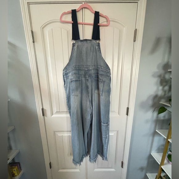 Light Blue Denim/Raw Hem Overalls Sz:16 - Picture 2 of 8